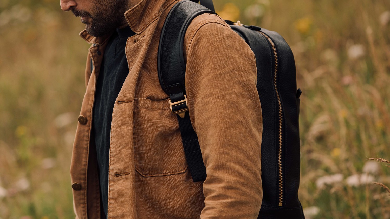 Bennet Winch black leather backpack